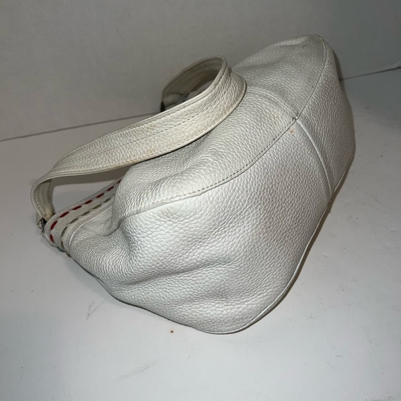 Brighton Pebbled Leather Shoulder Handbag Magnetic Closure Medium Woven Design - Picture 9 of 10